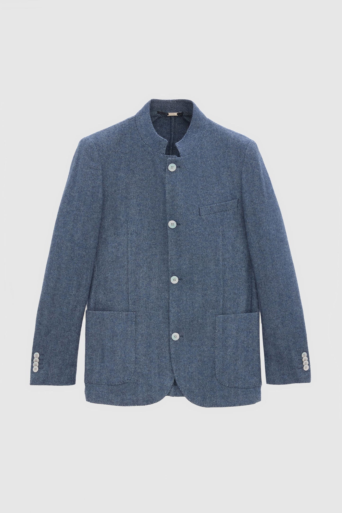 Twn Slim Fit Indigo Armürlü Kumaş Ceket