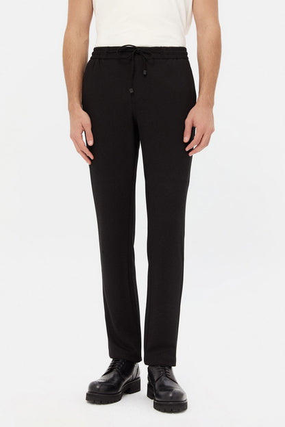Ds Damat Slim Fit Siyah Armürlü Jogger Pantolon