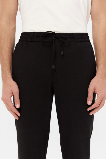 Ds Damat Slim Fit Siyah Armürlü Jogger Pantolon