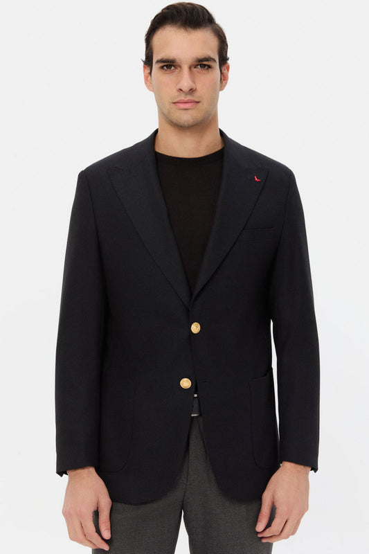 Ds Damat Regular Fit Siyah Armürlü Kumaş Ceket