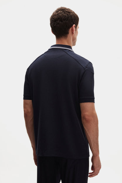 Ds Damat Regular Fit Lacivert Pike Dokulu Polo Tişört