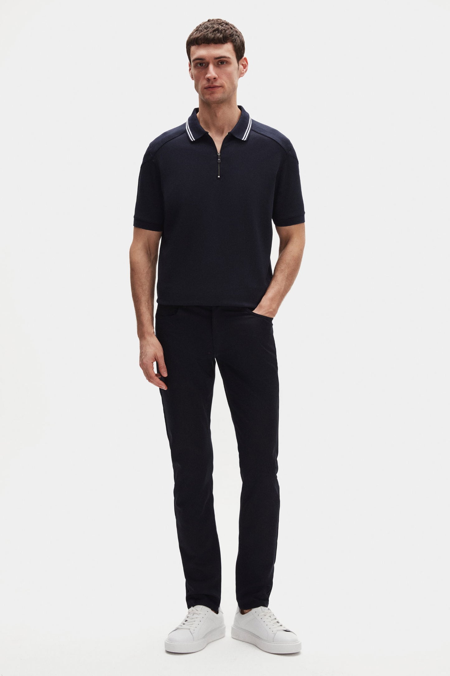 Ds Damat Regular Fit Lacivert Pike Dokulu Polo Tişört