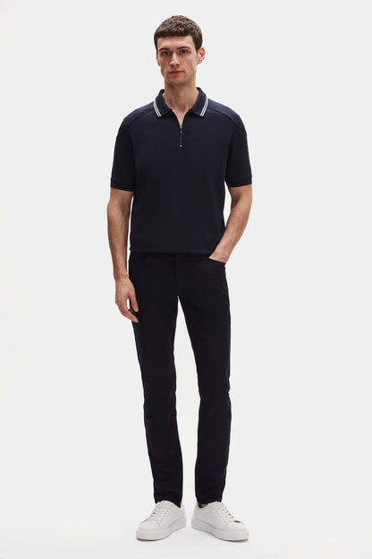 Ds Damat Regular Fit Lacivert Pike Dokulu Polo Tişört