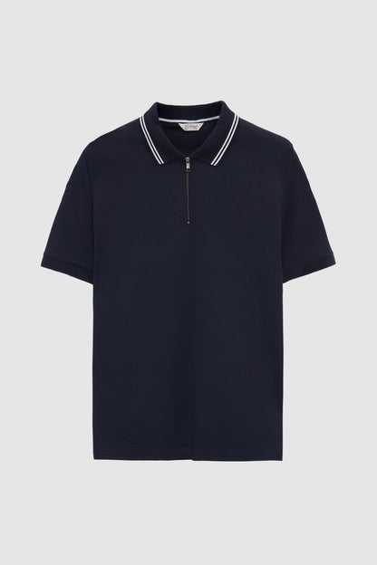 Ds Damat Regular Fit Lacivert Pike Dokulu Polo Tişört