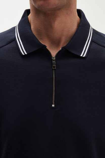 Ds Damat Regular Fit Lacivert Pike Dokulu Polo Tişört
