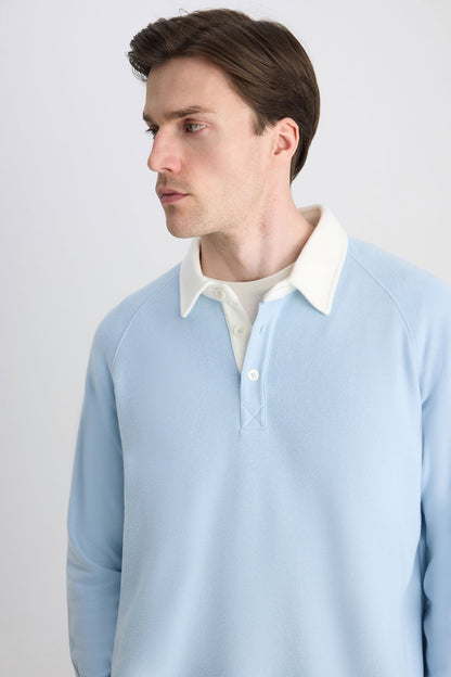 Ds Damat Regular Fit Açık Mavi Düz Sweatshirt