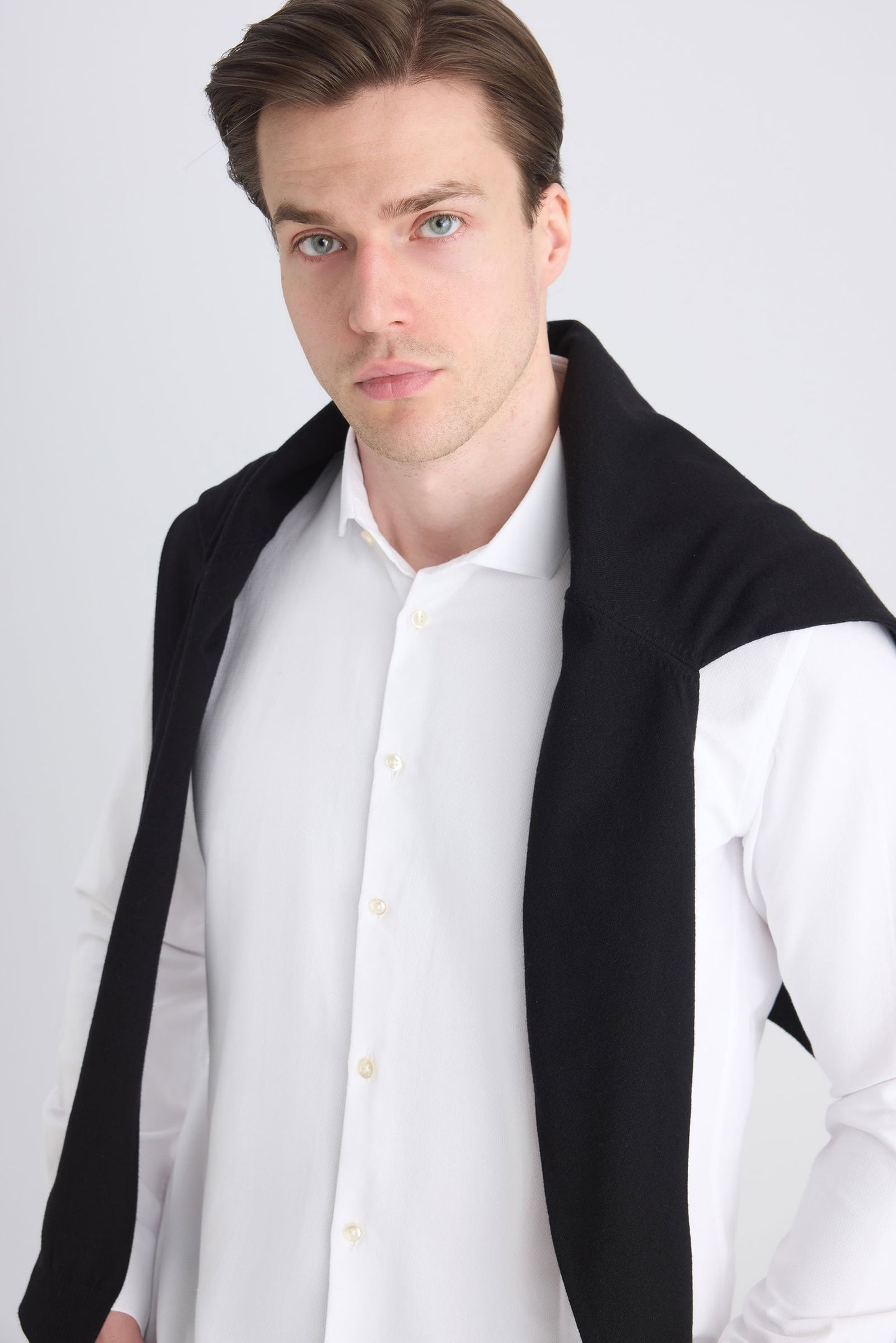 Twn Slim Fit Beyaz Armürlü Gömlek
