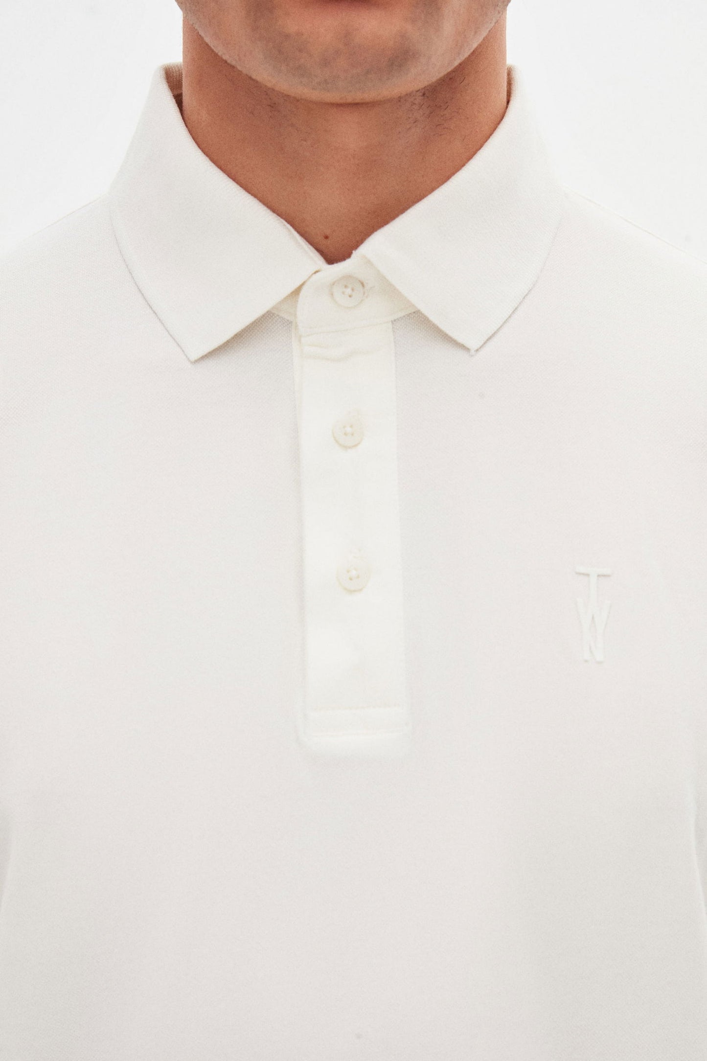 Twn Slim Fit Ekru Pike Dokulu Polo Tişört