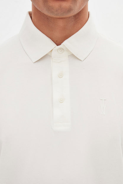 Twn Slim Fit Ekru Pike Dokulu Polo Tişört