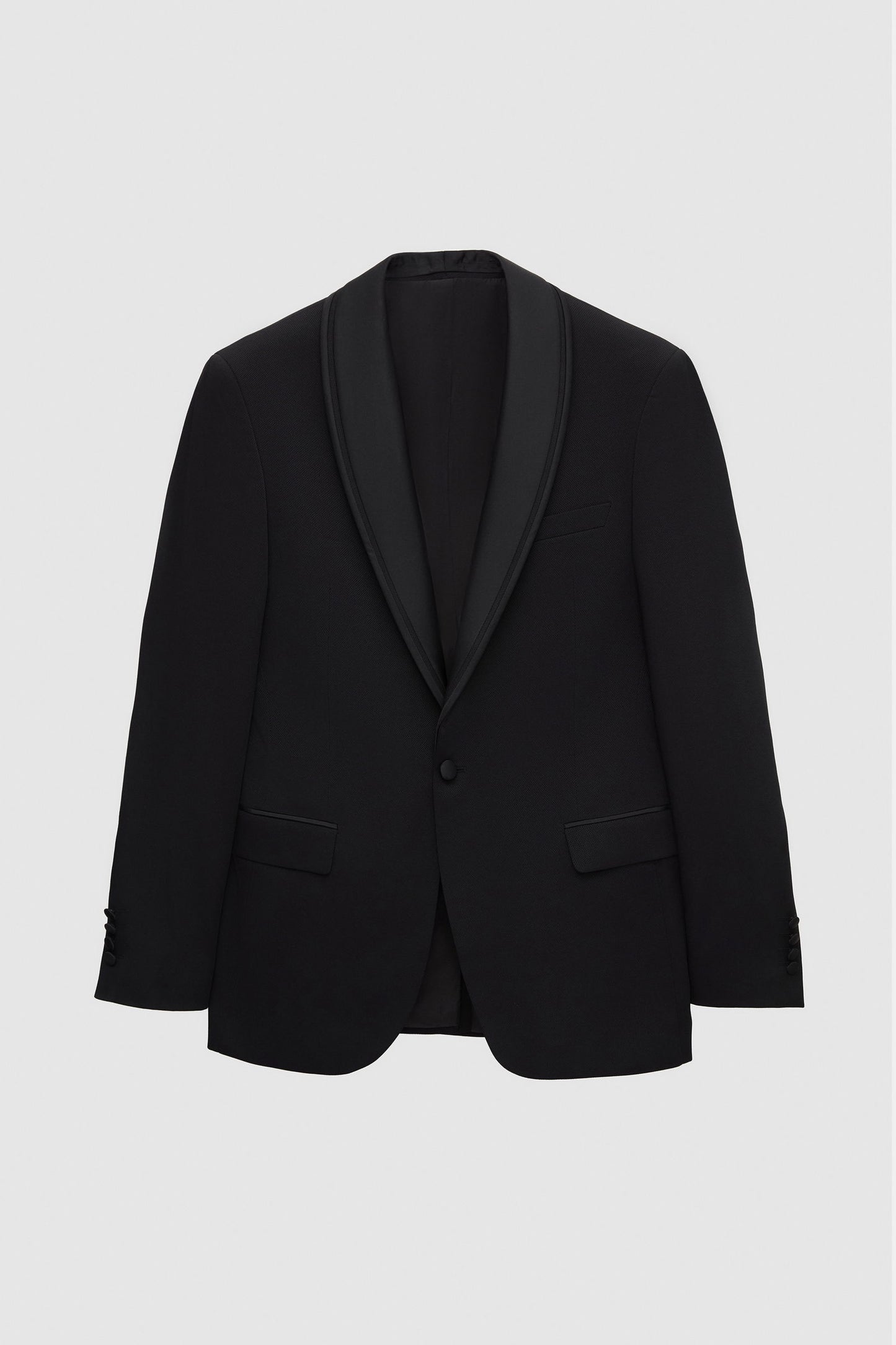 Ds Damat Slim Fit Siyah Armürlü Smokin Yelekli Takim Elbise