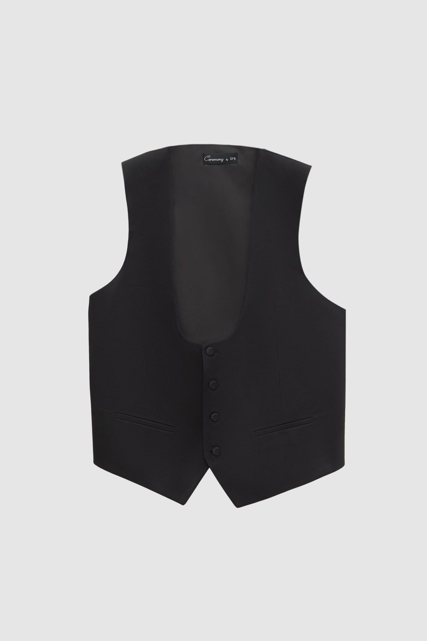 Ds Damat Slim Fit Siyah Armürlü Smokin Yelekli Takim Elbise