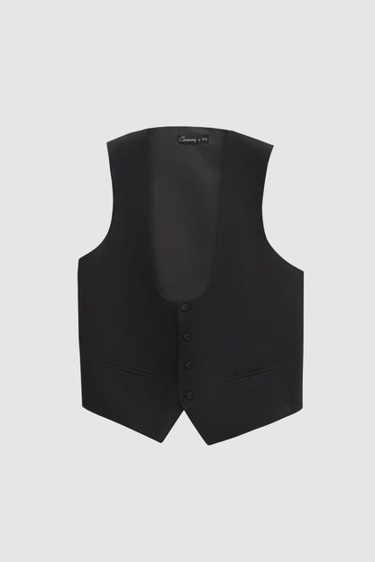 Ds Damat Slim Fit Siyah Armürlü Smokin Yelekli Takim Elbise
