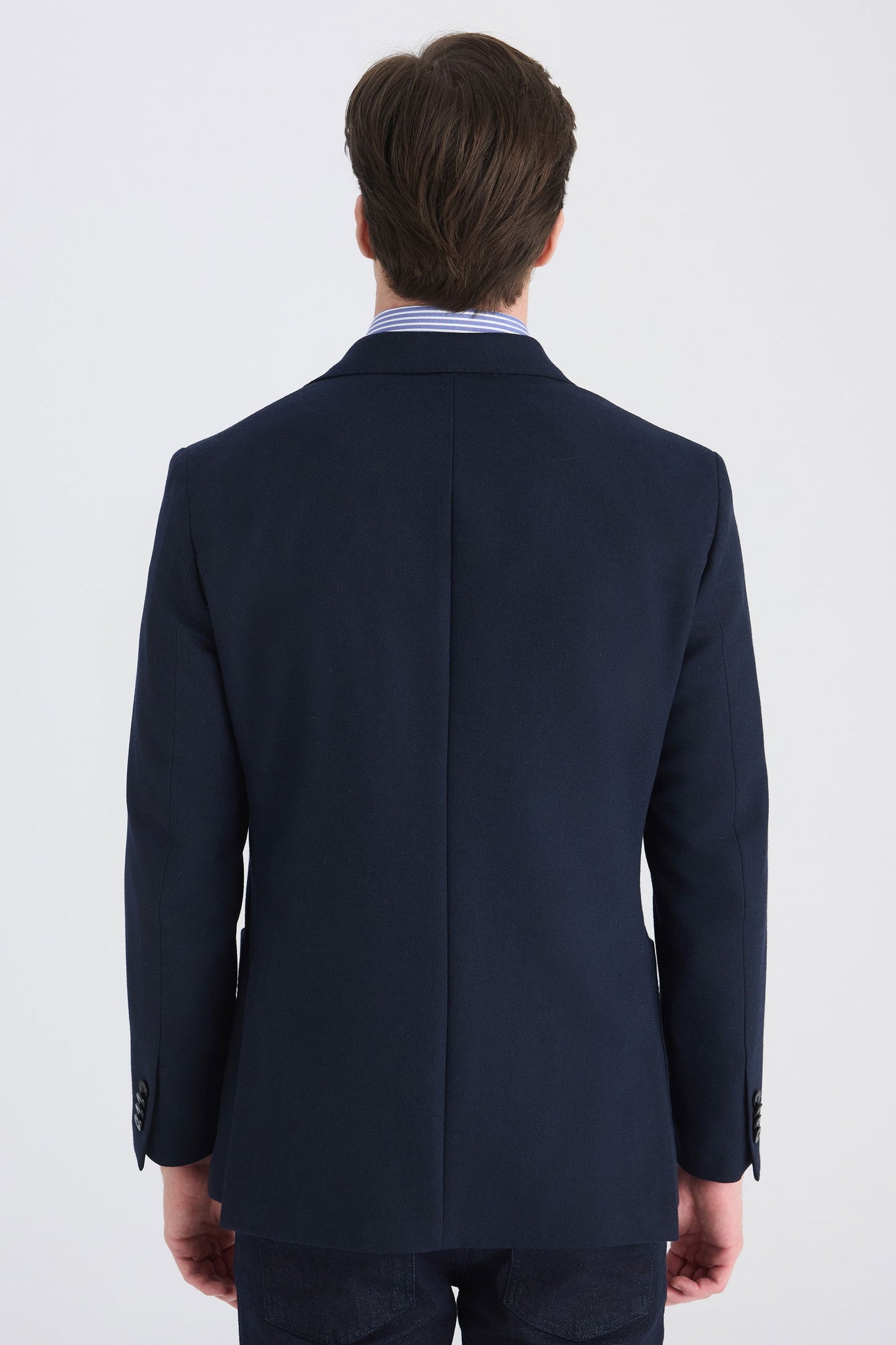Ds Damat Slim Fit Lacivert Diyogonal Kumaş Ceket