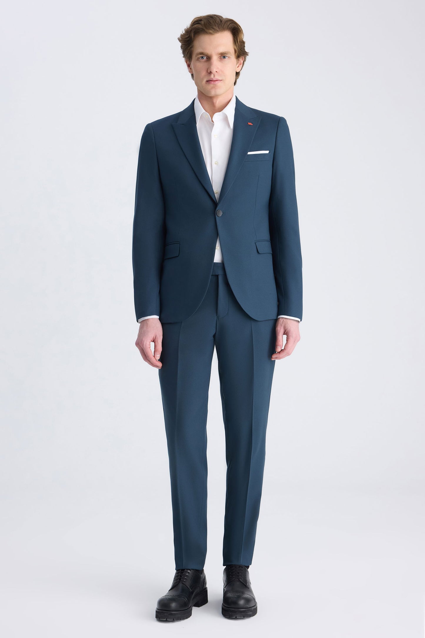 Twn Slim Fit Petrol Armürlü Takim Elbise