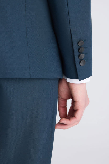 Twn Slim Fit Petrol Armürlü Takim Elbise