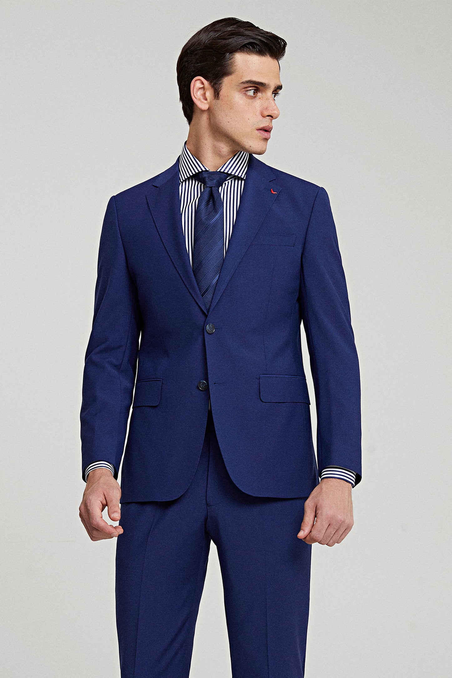 Ds Damat Slim Fit Saks Mavi Yünlü Travel Takim Elbise
