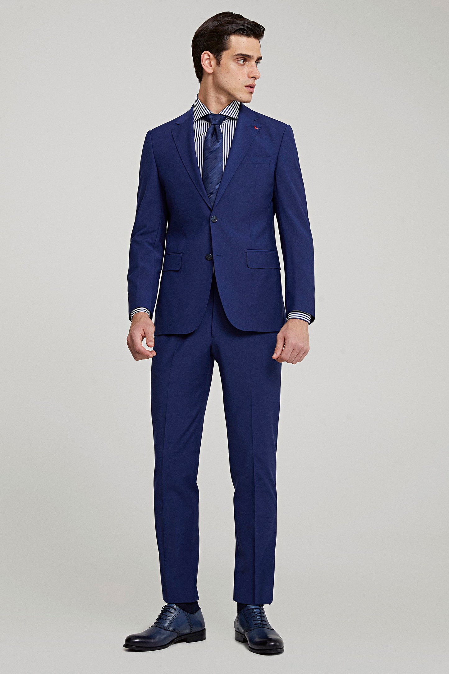 Ds Damat Slim Fit Saks Mavi Yünlü Travel Takim Elbise