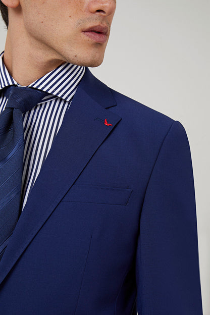 Ds Damat Slim Fit Saks Mavi Yünlü Travel Takim Elbise