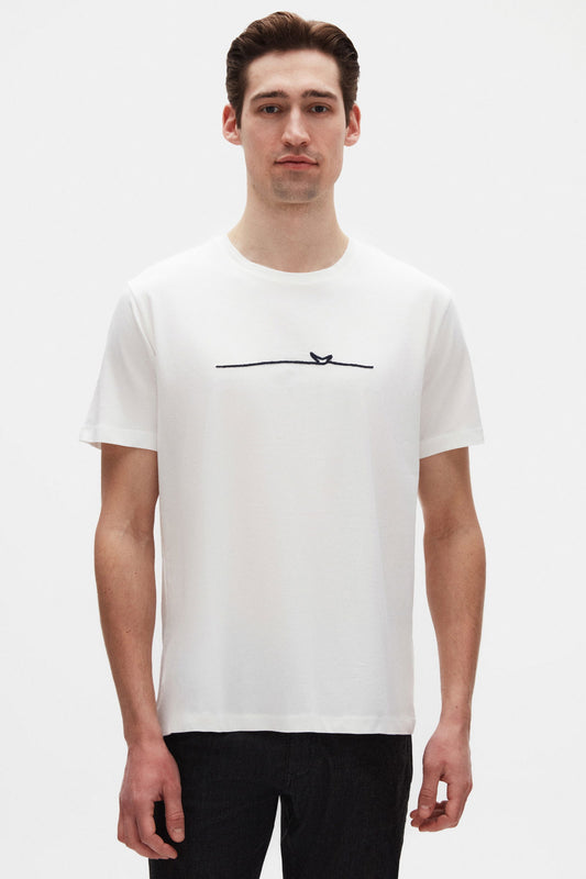 Ds Damat Regular Fit Ekru Düz T-shirt