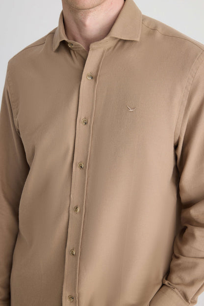 Ds Damat Comfort Camel Gabardin Gömlek