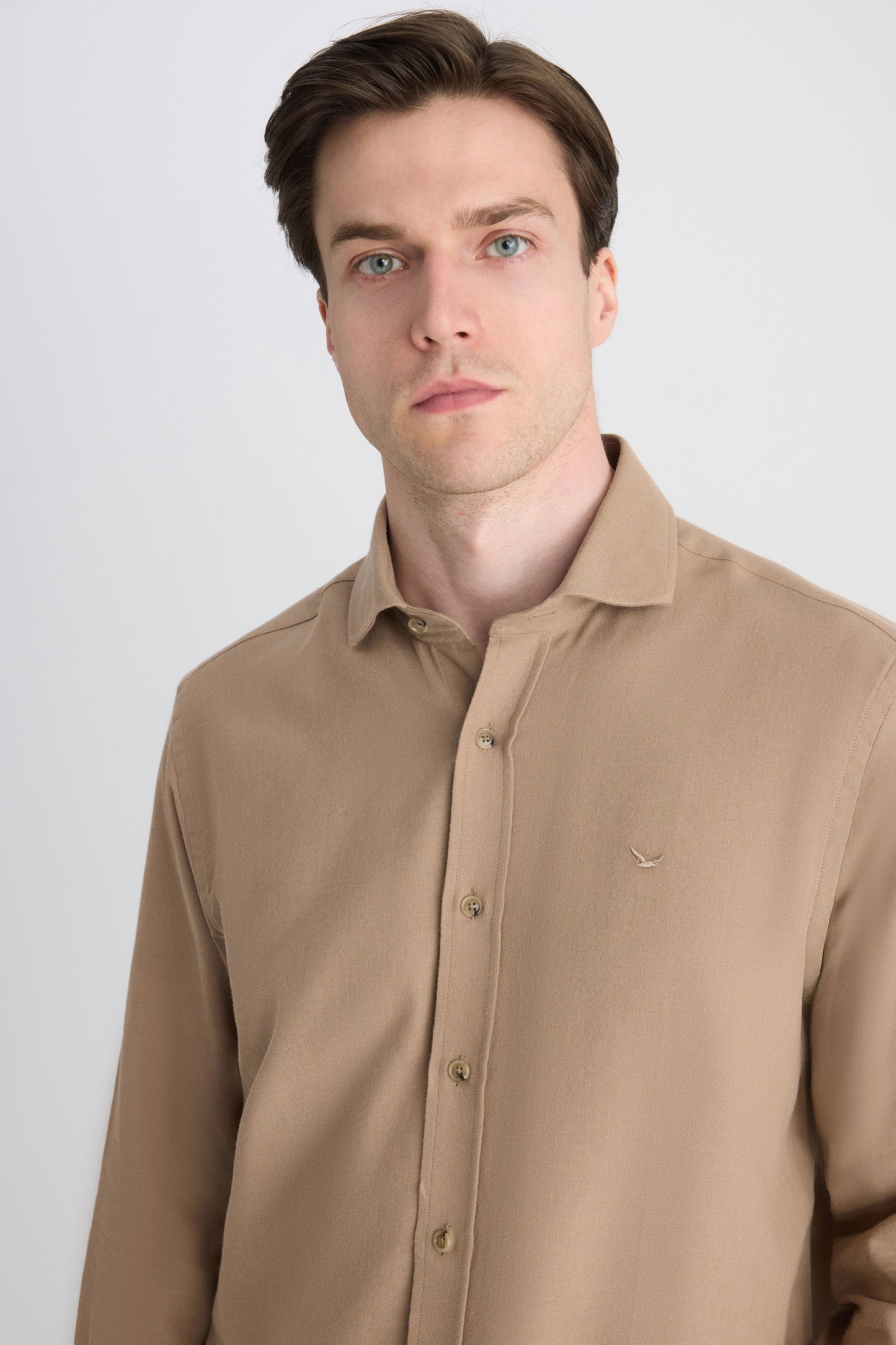 Ds Damat Comfort Camel Gabardin Gömlek