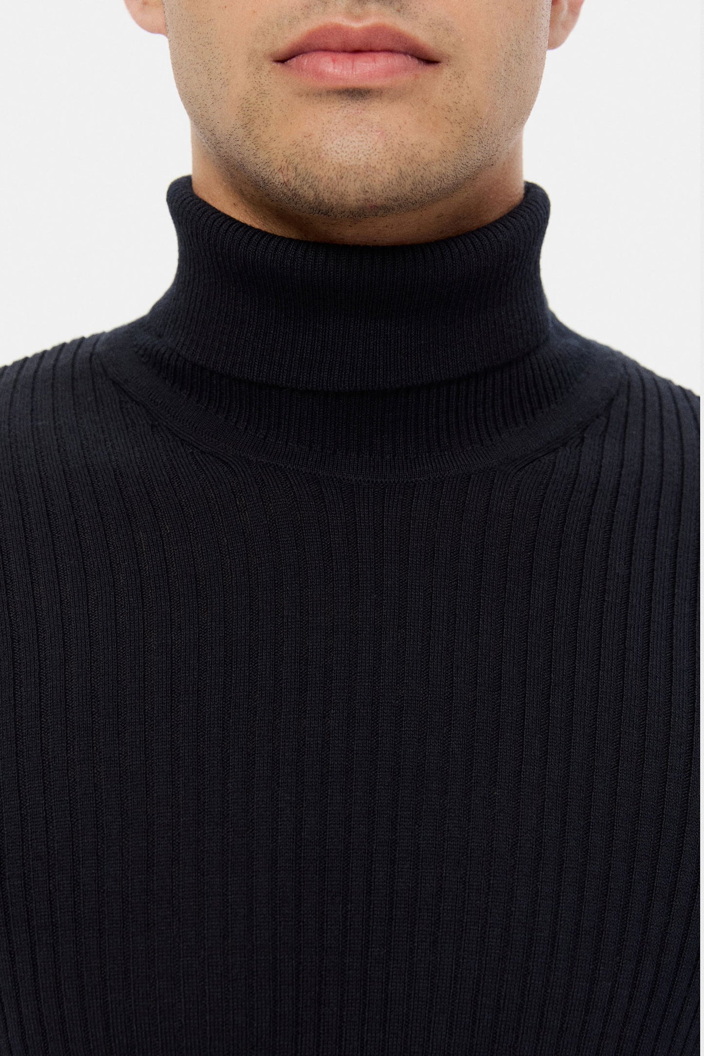 Twn Slim Fit Lacivert Rib Örgü Kazak