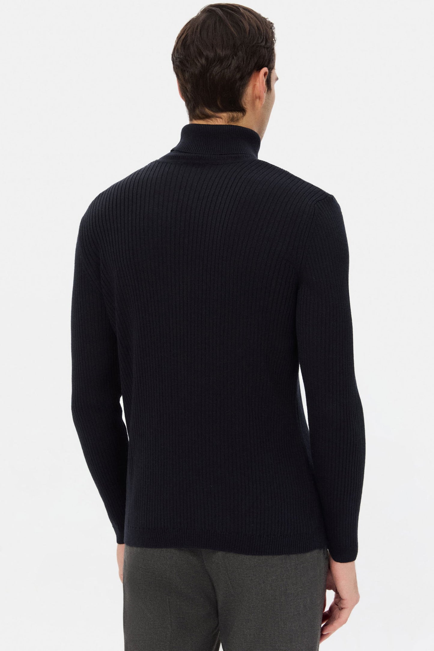Twn Slim Fit Lacivert Rib Örgü Kazak