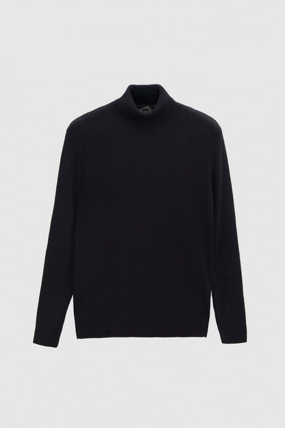 Twn Slim Fit Lacivert Rib Örgü Kazak