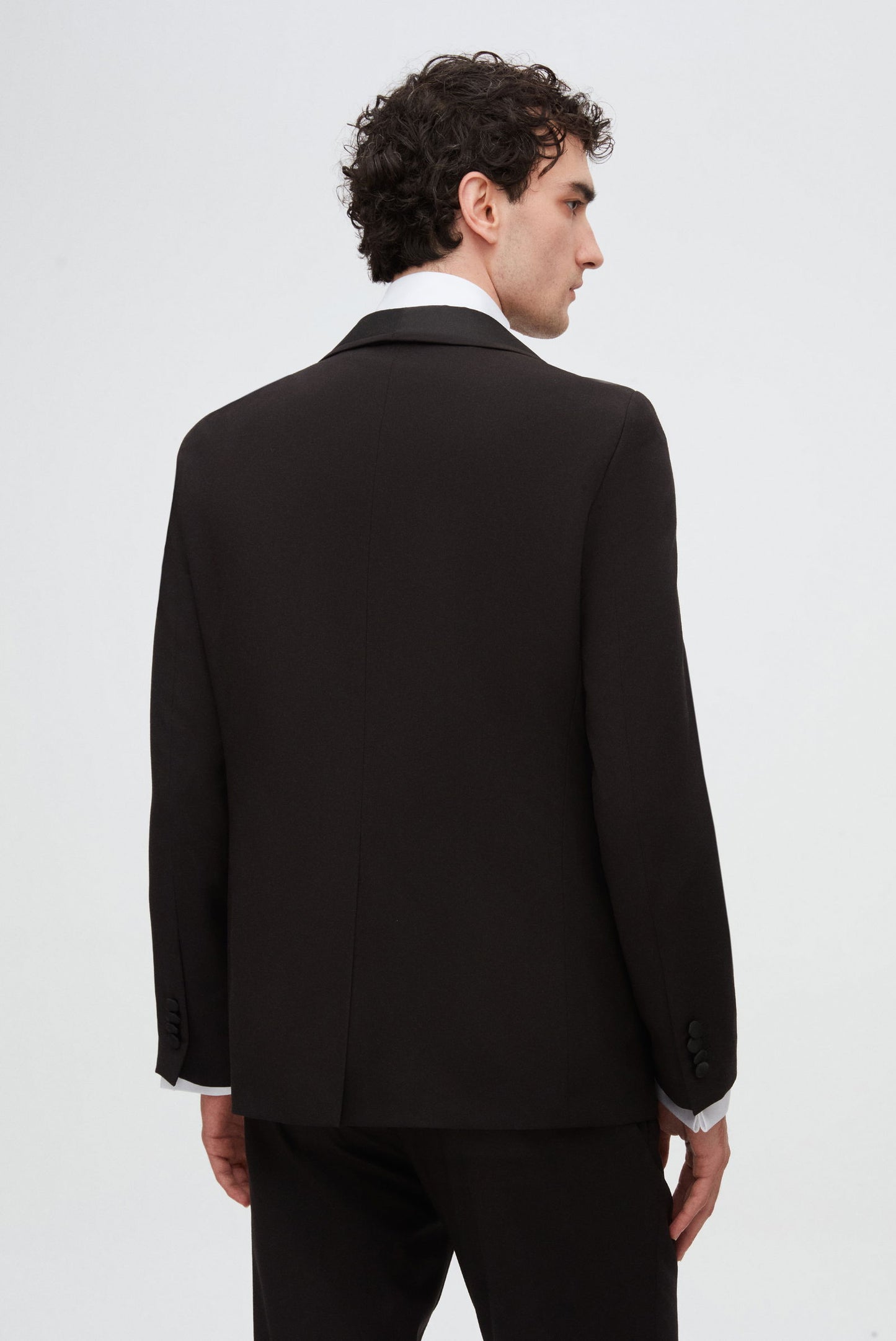 Twn Slim Fit Siyah Düz Damatlık & Smokin Yelekli Takim Elbise