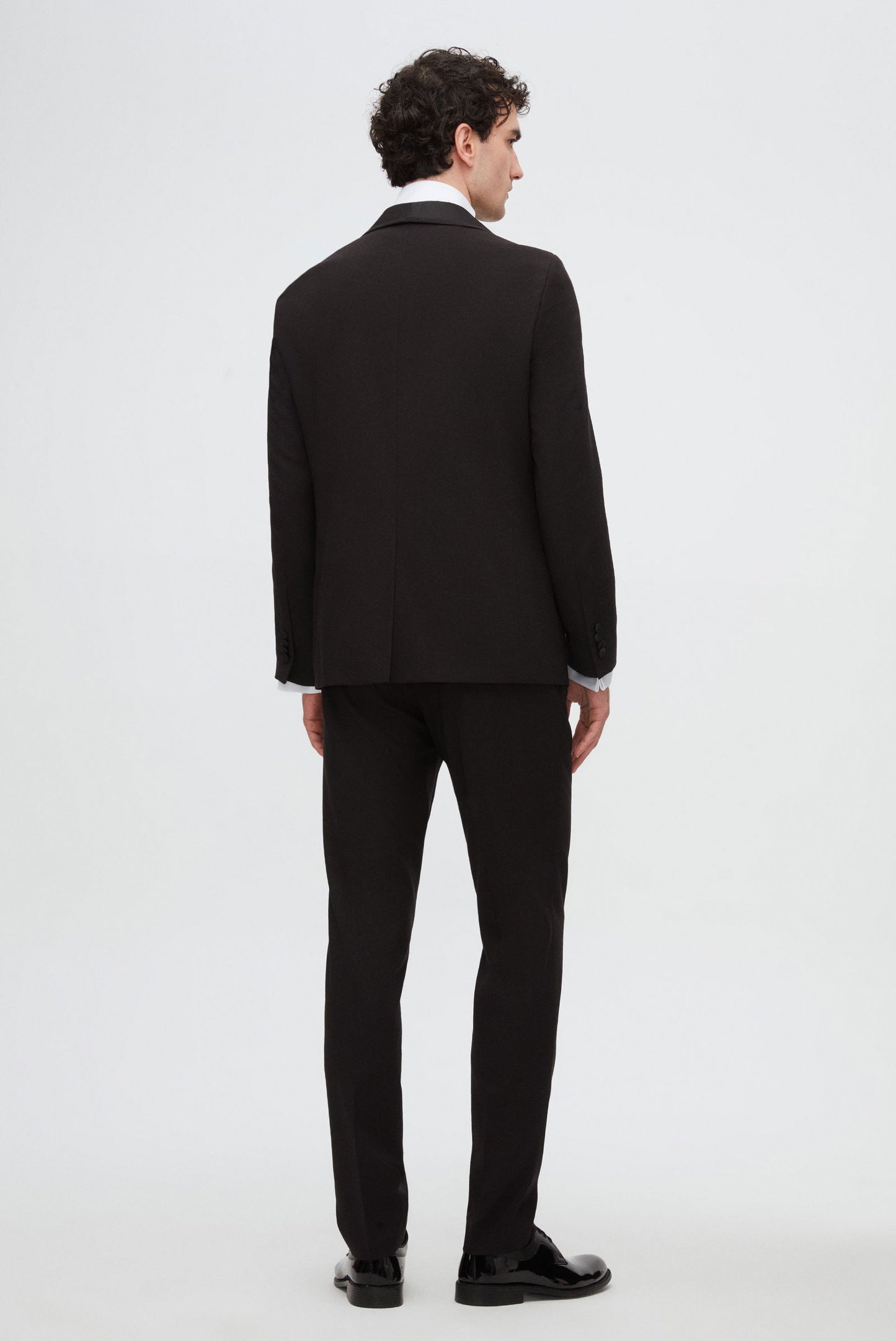 Twn Slim Fit Siyah Düz Damatlık & Smokin Yelekli Takim Elbise