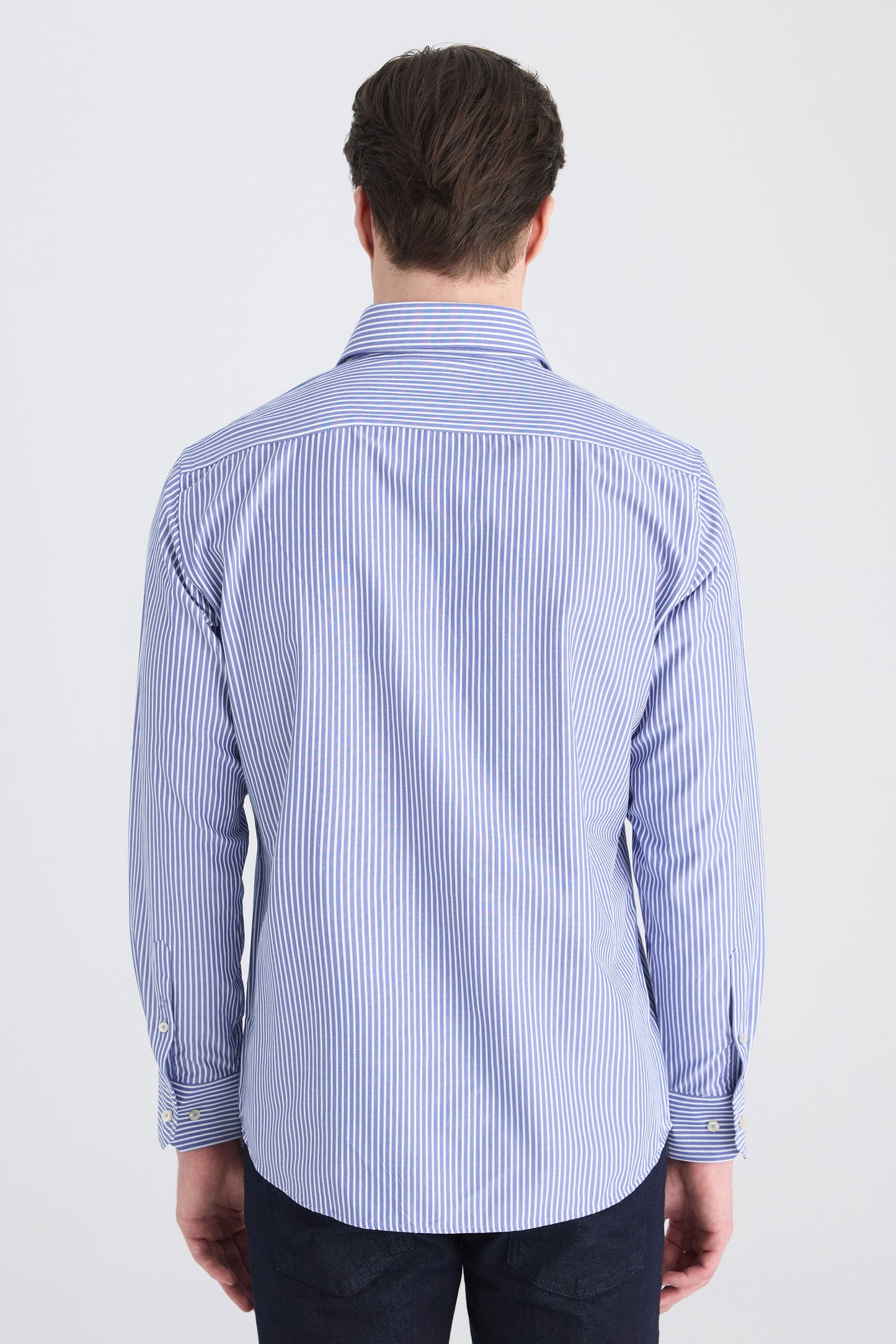 Ds Damat Slim Fit Lacivert Çizgili Gömlek