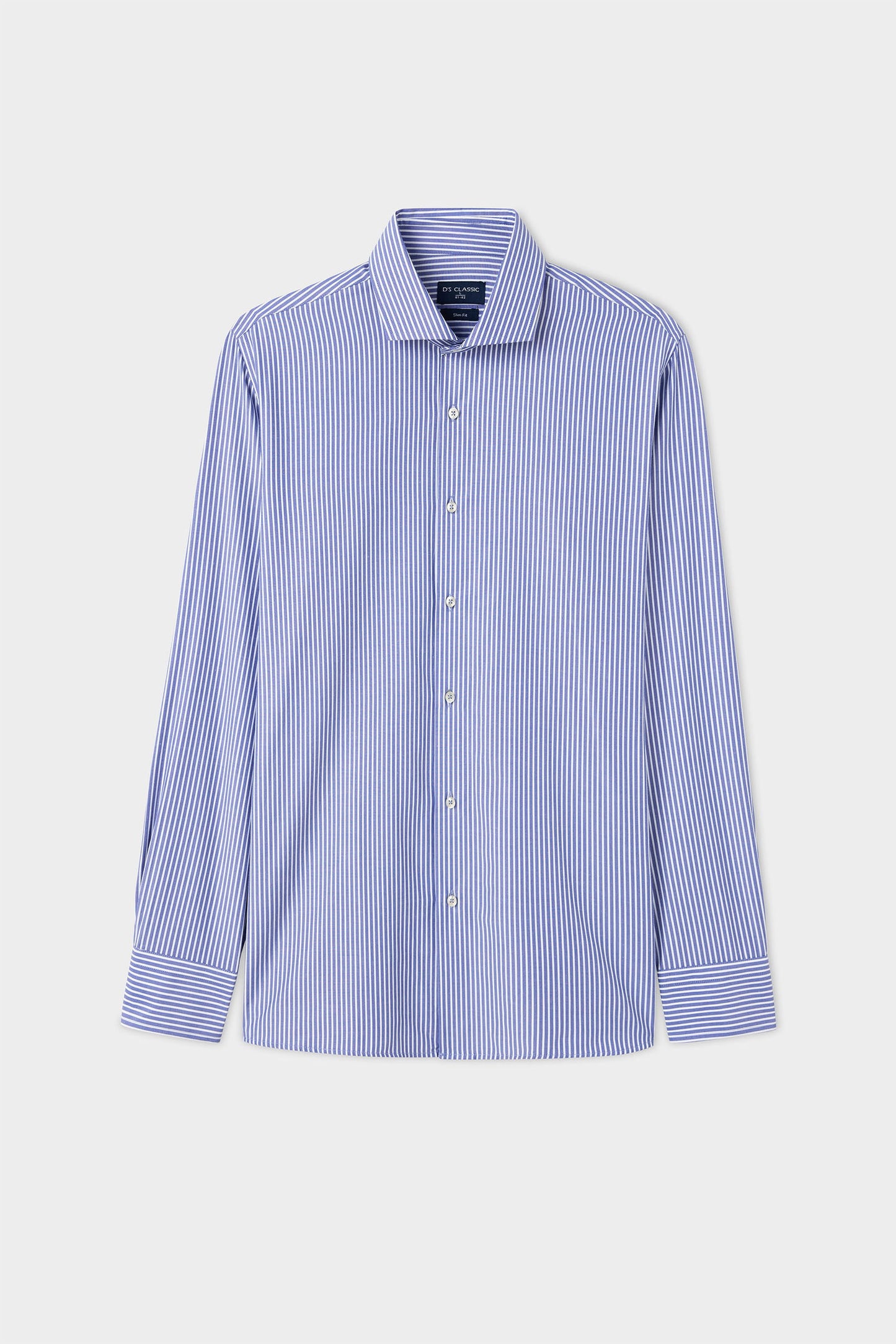 Ds Damat Slim Fit Lacivert Çizgili Gömlek