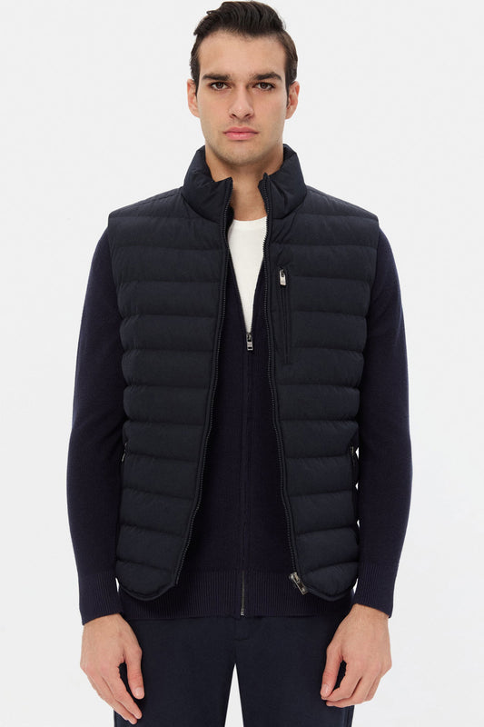Ds Damat Regular Fit Lacivert Düz Yelek Mont