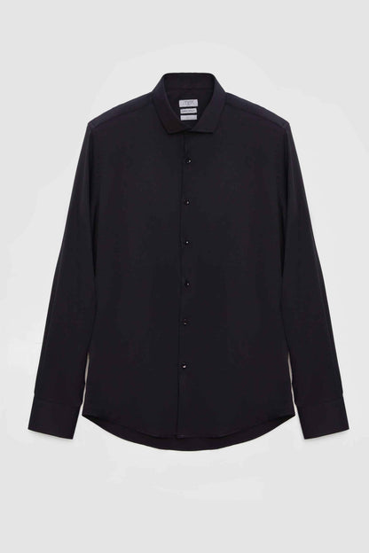 Twn Slim Fit Siyah Düz Travel Gömlek