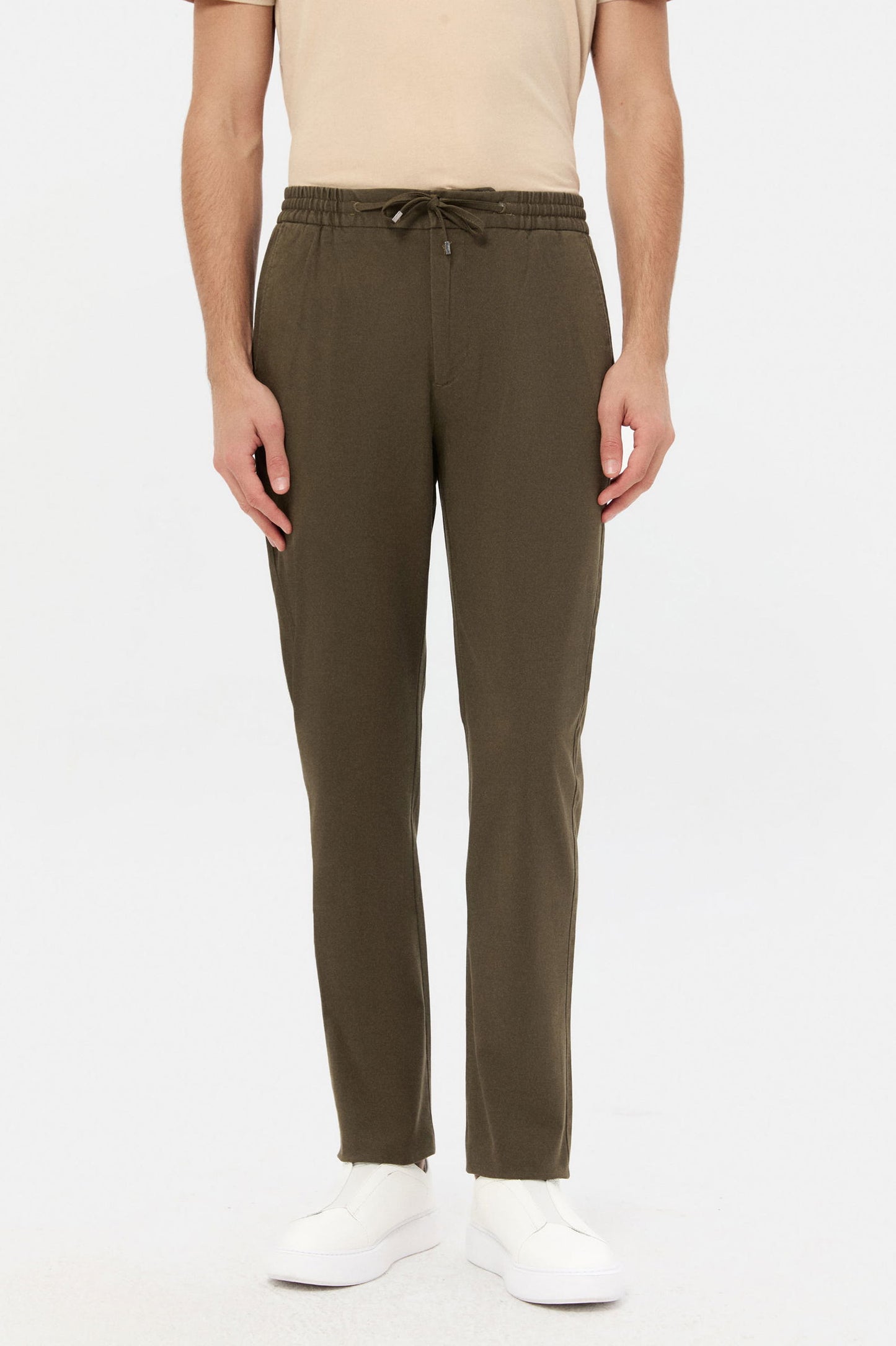 Ds Damat Relaxed Fit Haki Gabardin Jogger Pantolon