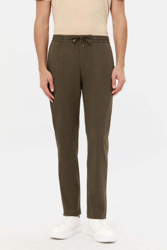 Ds Damat Relaxed Fit Haki Gabardin Jogger Pantolon