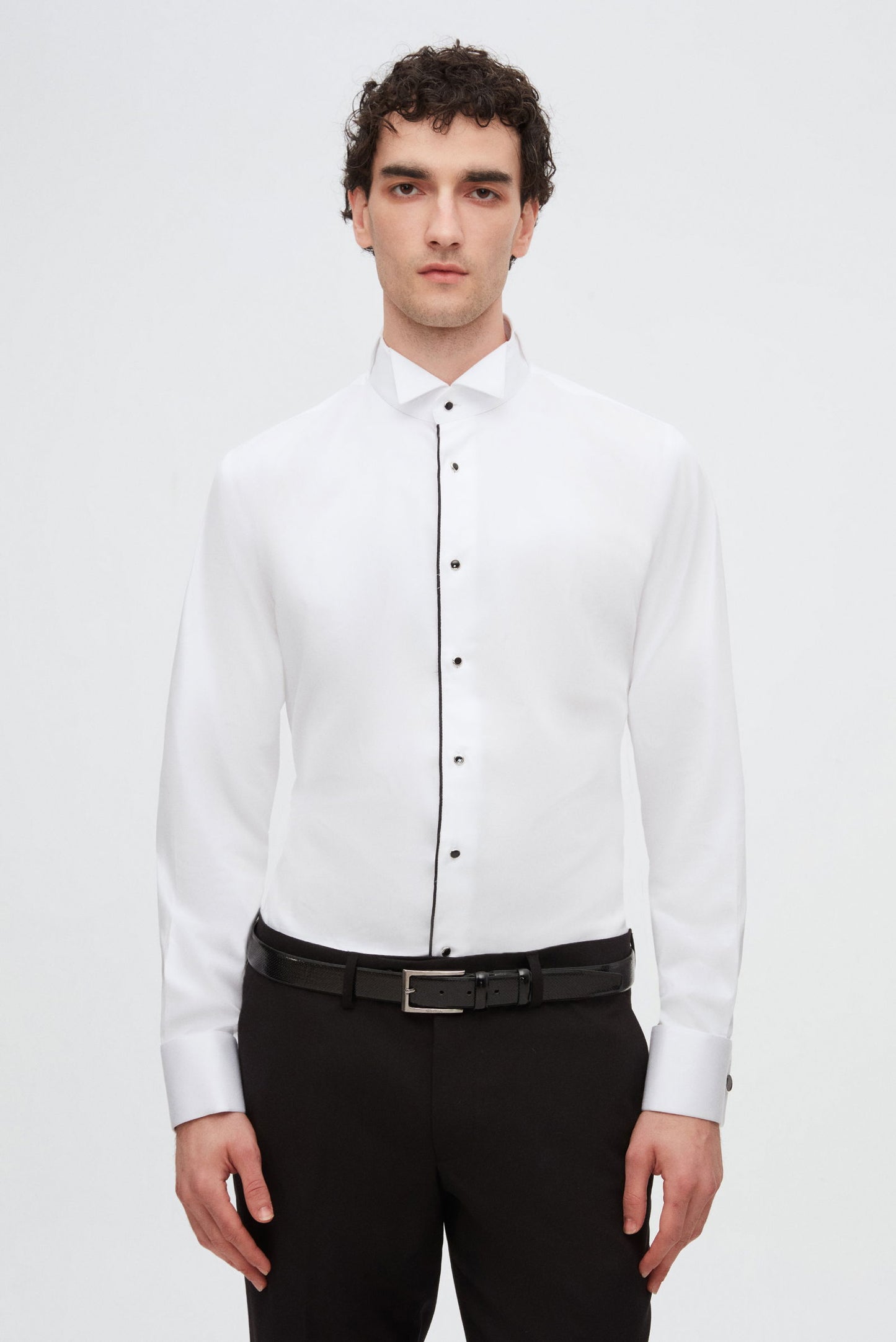 Ds Damat Slim Fit Beyaz Düz Smokin Gömlek