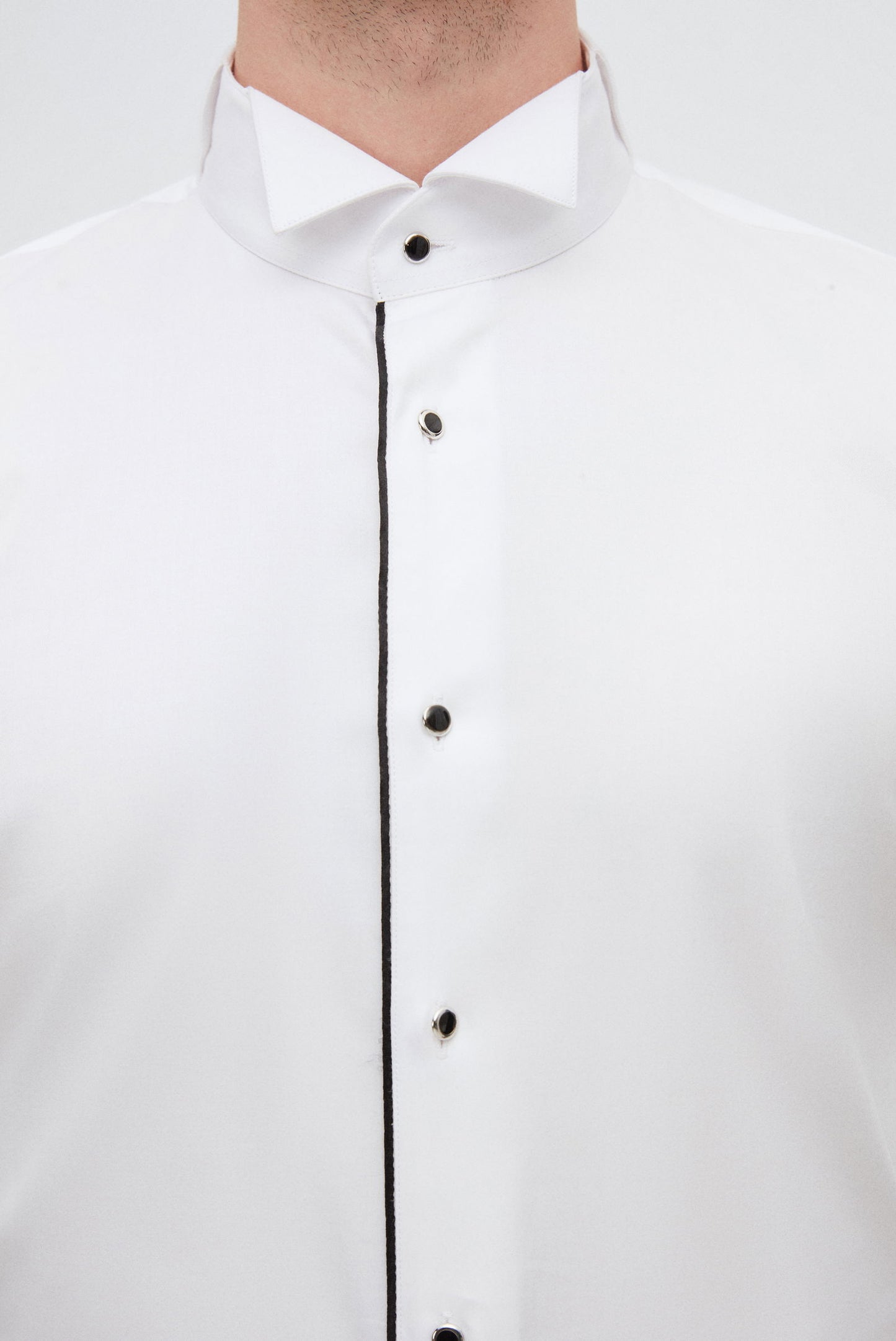 Ds Damat Slim Fit Beyaz Düz Smokin Gömlek
