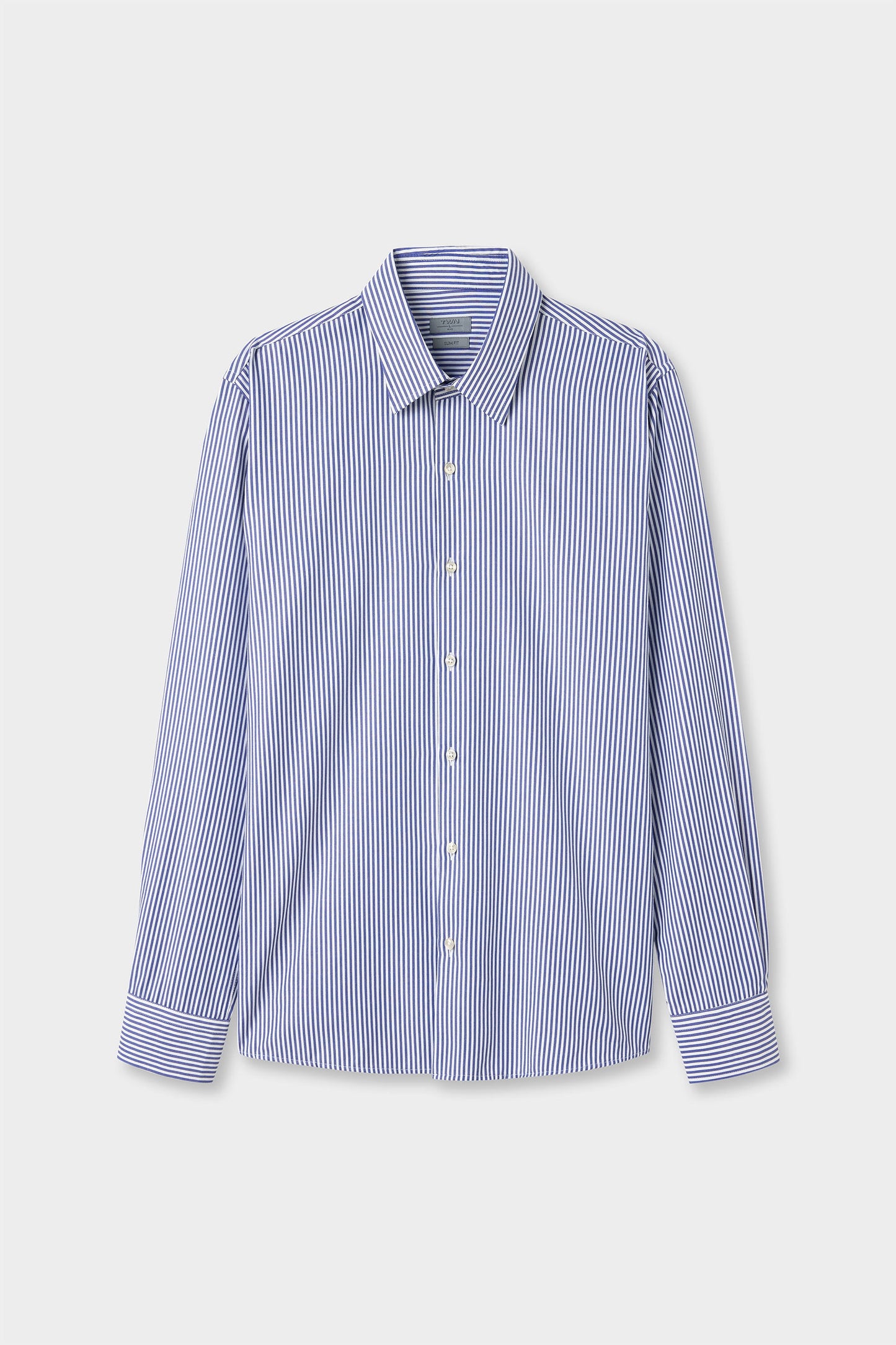 Twn Slim Fit Saks Mavi Çizgili Gömlek