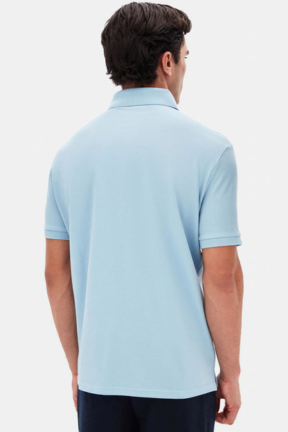 Ds Damat Regular Fit Açık Mavi Pike Dokulu %100 Pamuk Polo Tişört