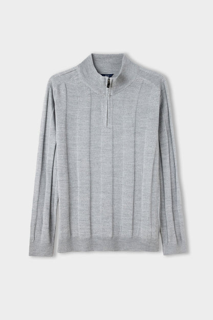 Ds Damat Regular Fit Gri Düz Örgü Kazak