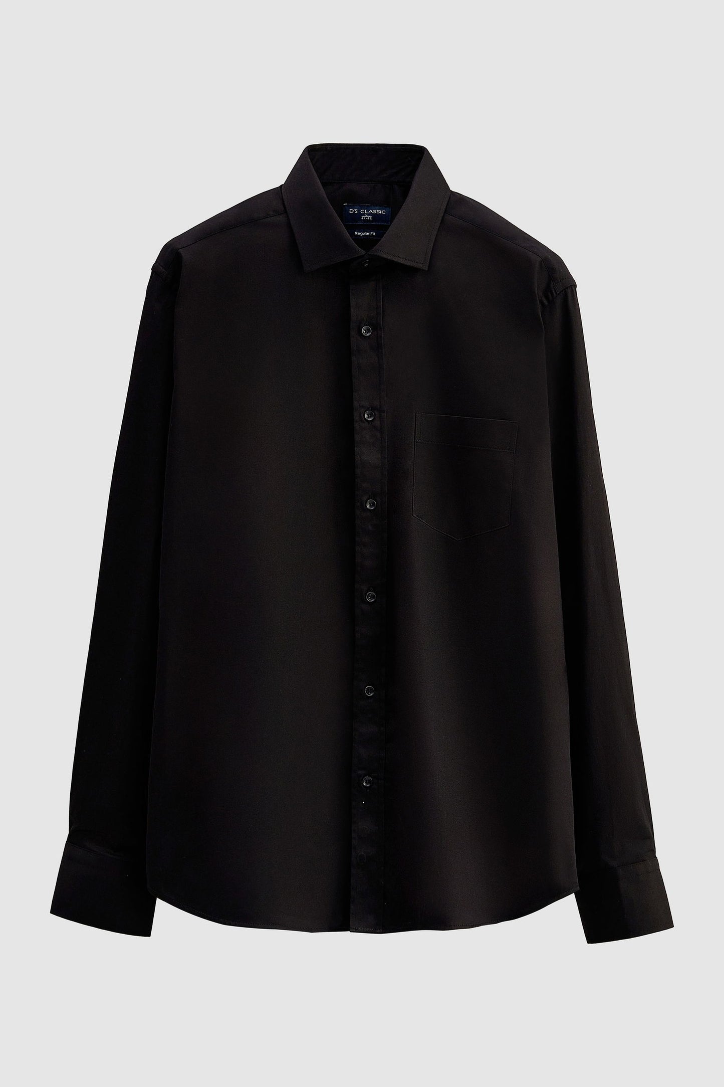 Ds Damat Regular Fit Siyah Düz Gömlek