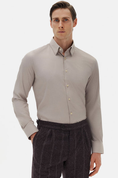 Twn Slim Fit Vizon Düz Gömlek