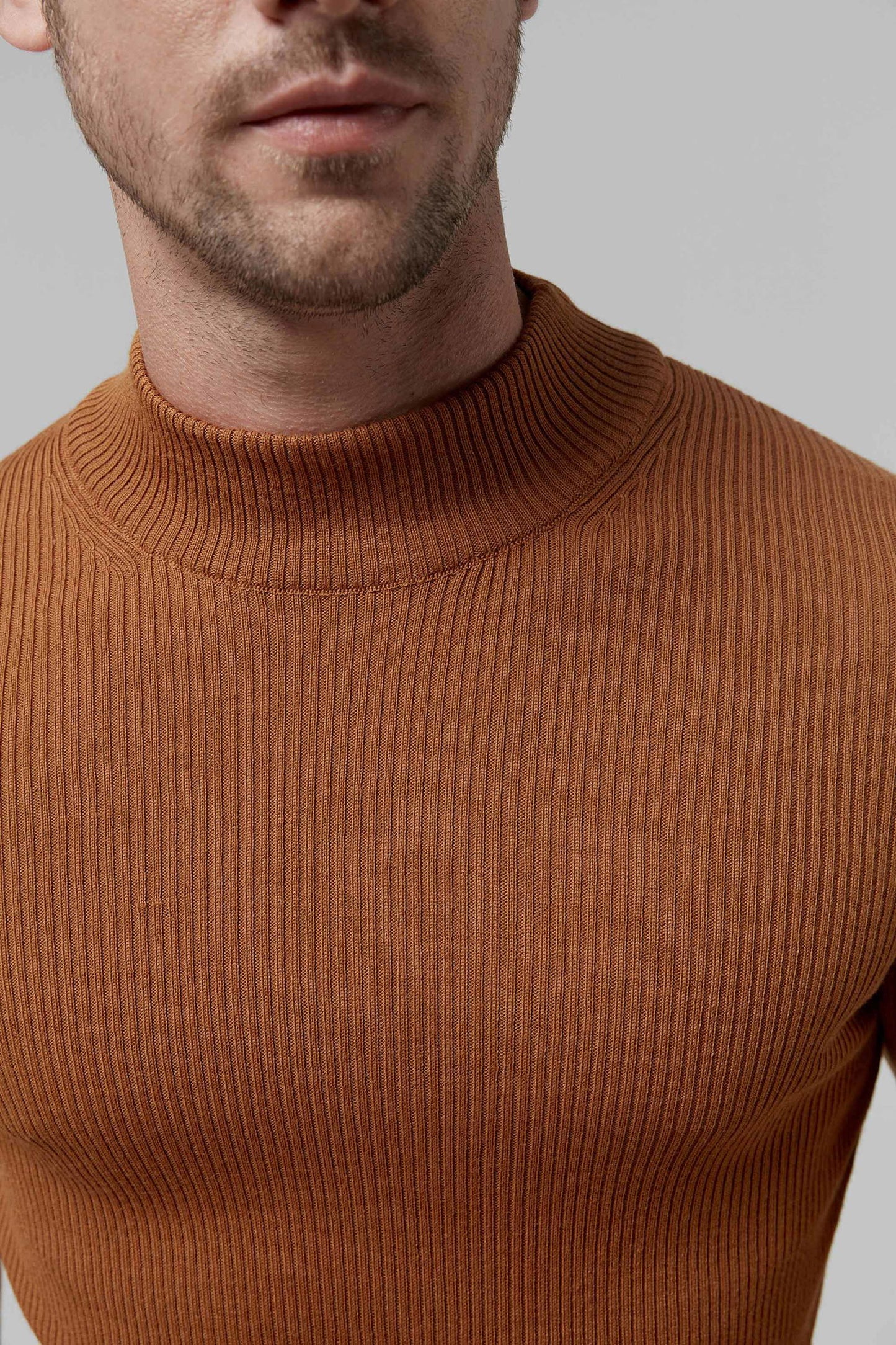 Twn Slim Fit Findik Kahve Rib Örgü Kazak