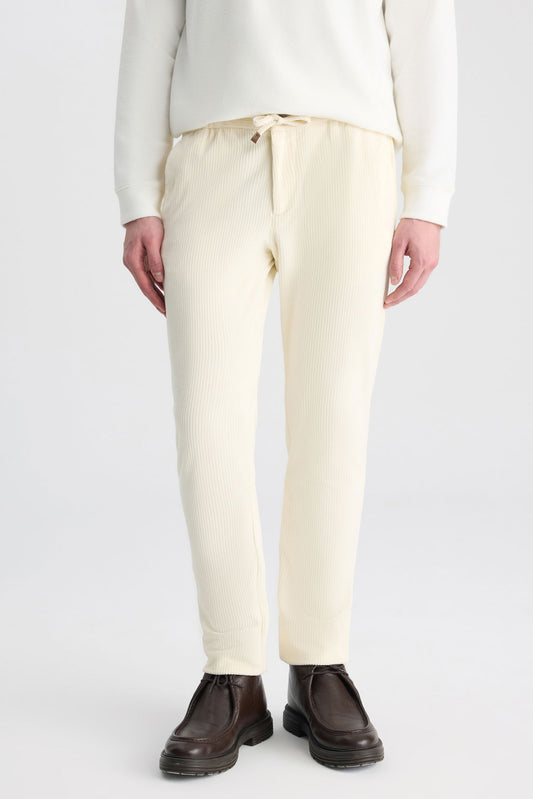 Ds Damat Relaxed Fit (pilesiz) Ekru Armürlü Jogger Pantolon