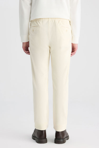 Ds Damat Relaxed Fit (pilesiz) Ekru Armürlü Jogger Pantolon