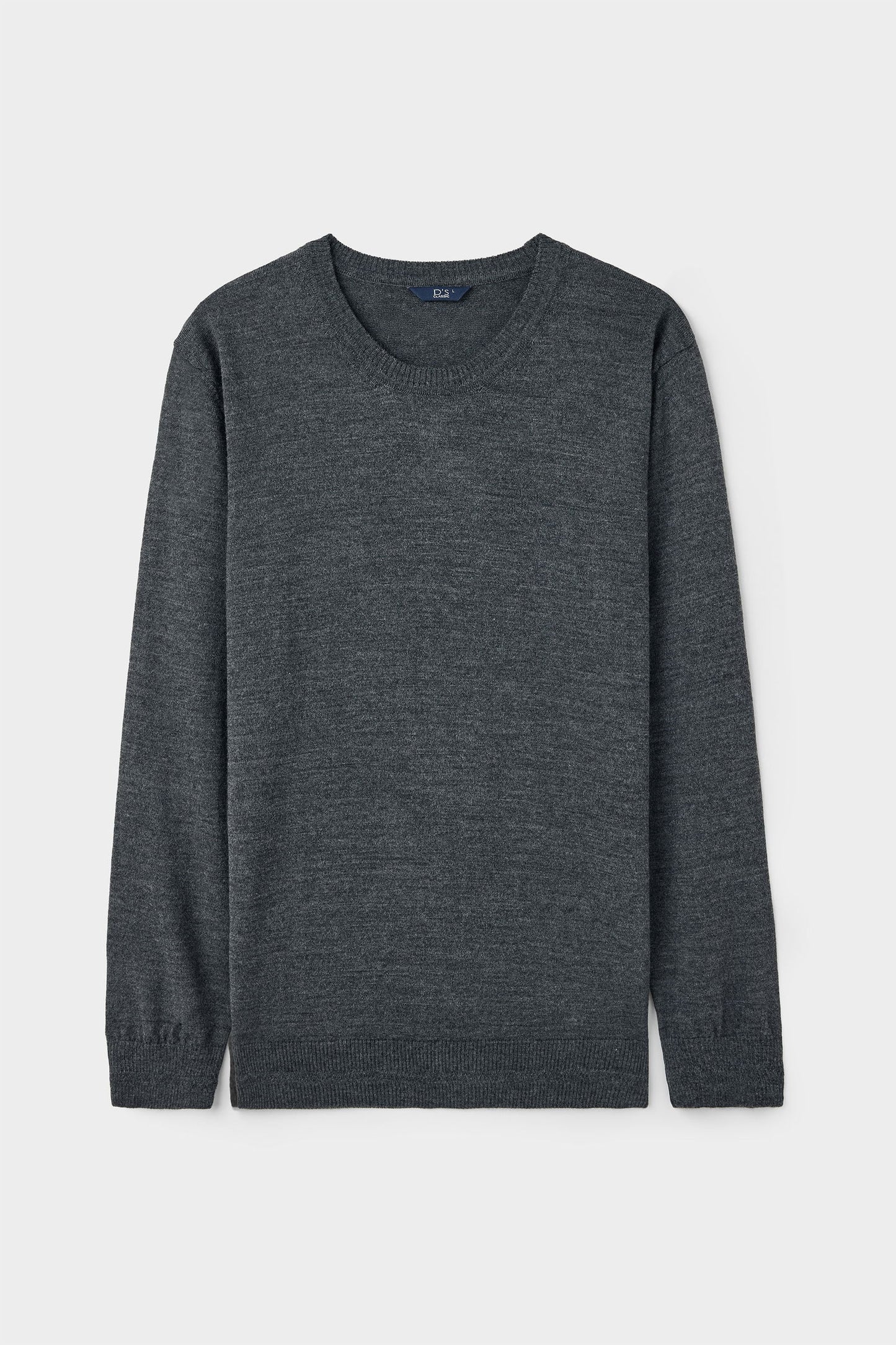 Ds Damat Regular Fit Gri Melanj Düz Örgü Kazak