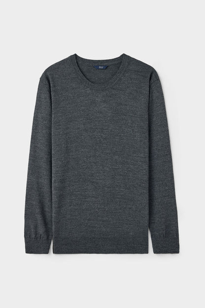 Ds Damat Regular Fit Gri Melanj Düz Örgü Kazak
