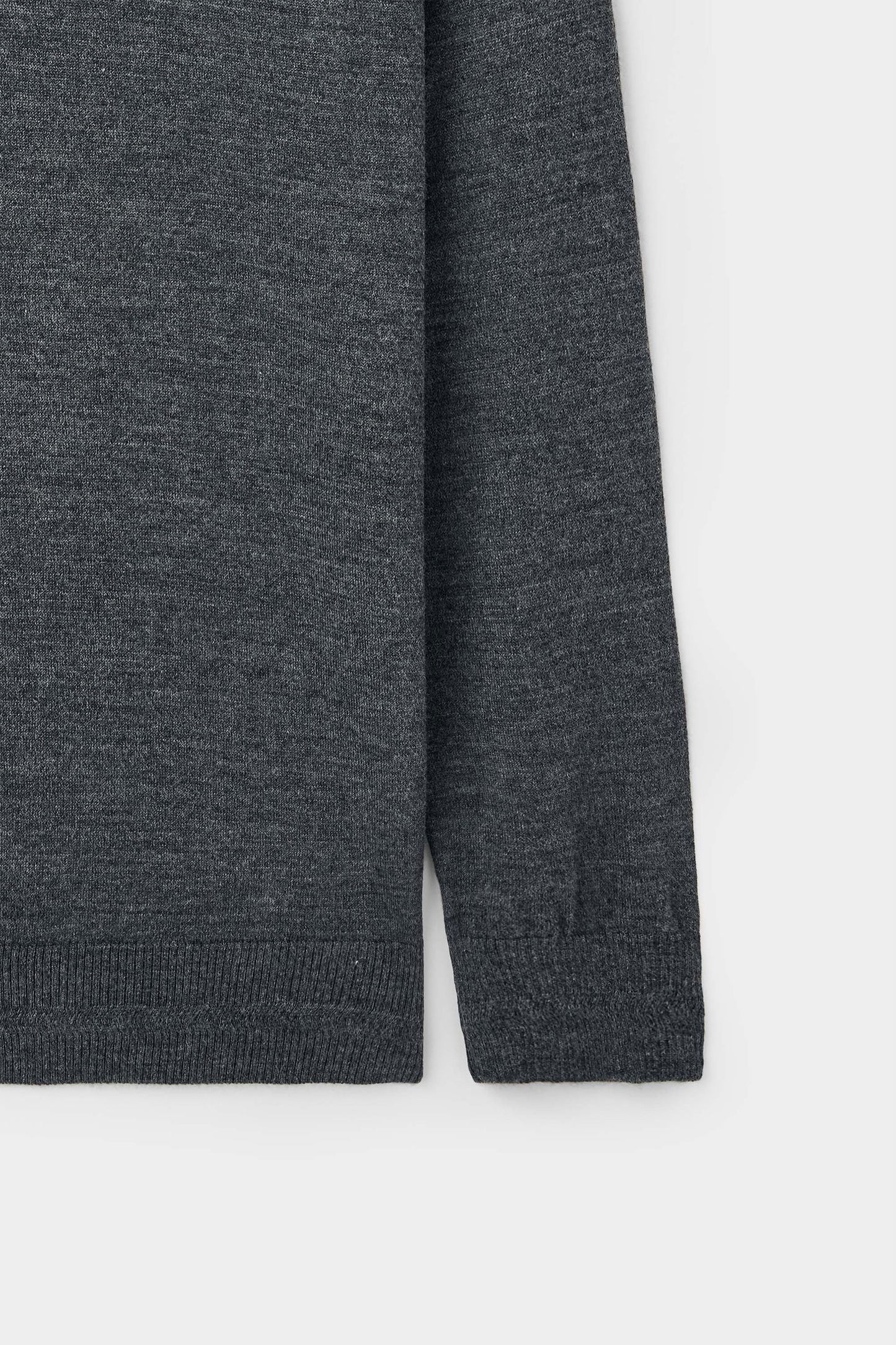 Ds Damat Regular Fit Gri Melanj Düz Örgü Kazak