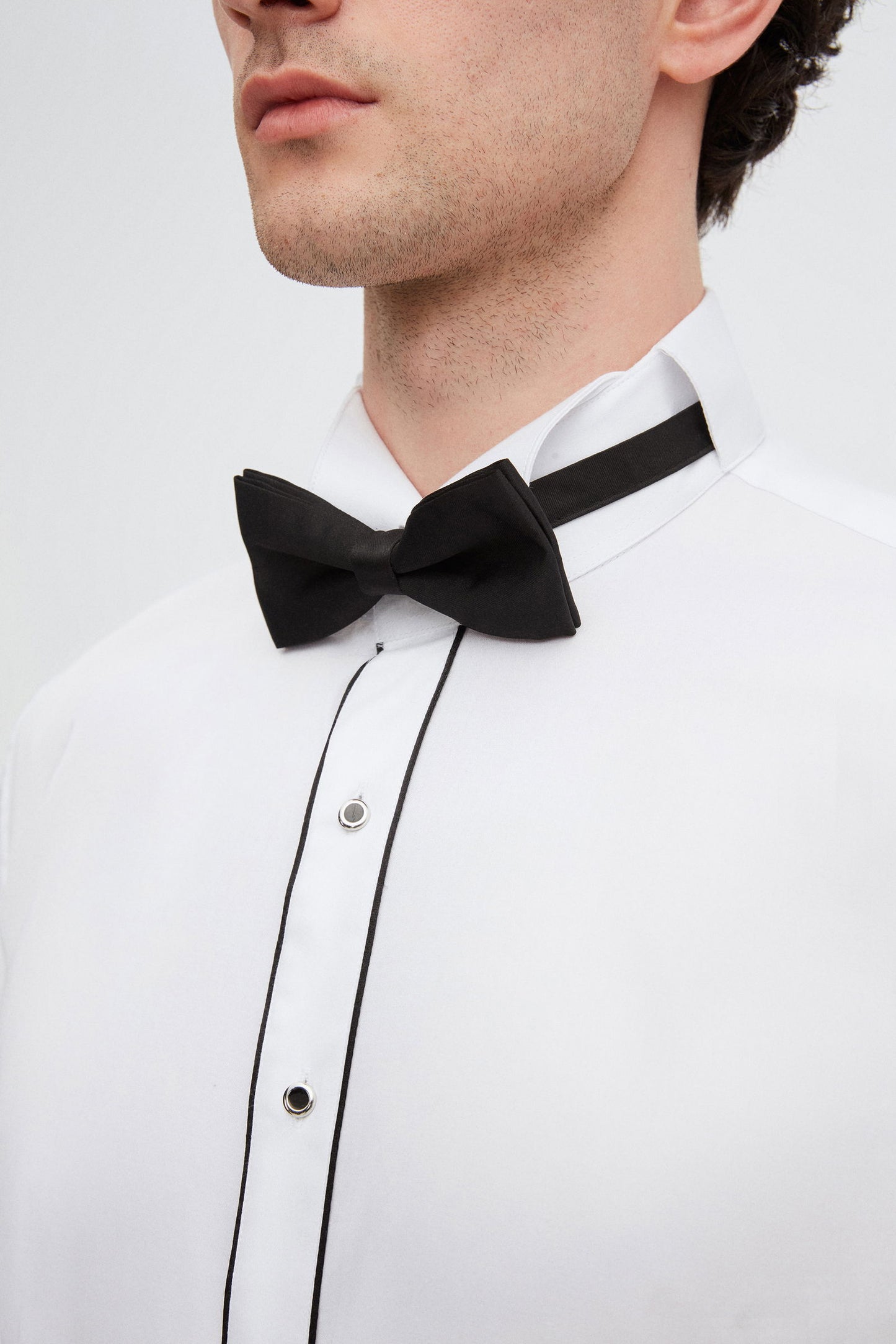 Ds Damat Slim Fit Beyaz Düz Smokin Gömlek